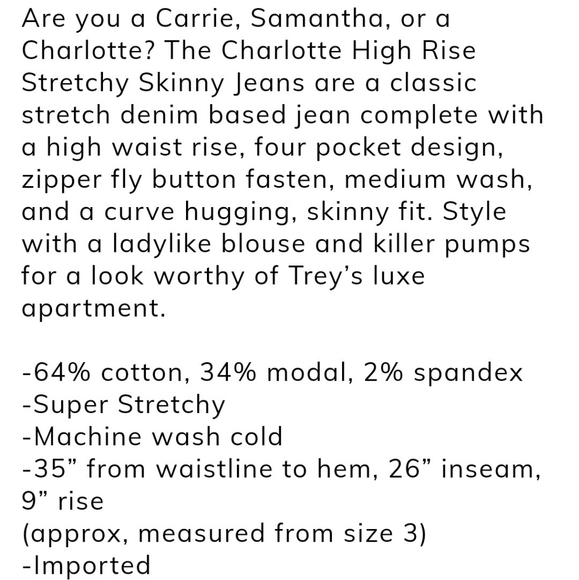 NWT Charlotte Stretch Skinny Jean Size 1 by Akira - Picture 6 of 8